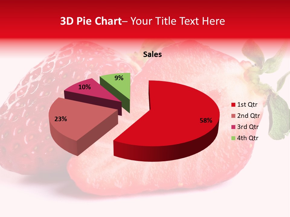 Isolated Fruits - Strawberries On White Background PowerPoint Template