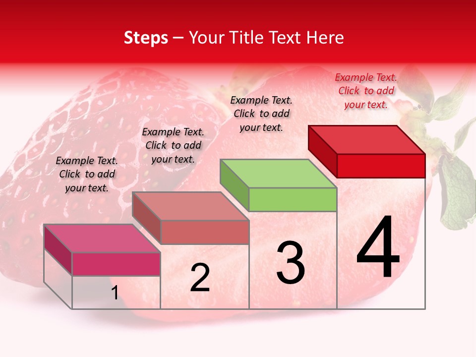 Isolated Fruits - Strawberries On White Background PowerPoint Template