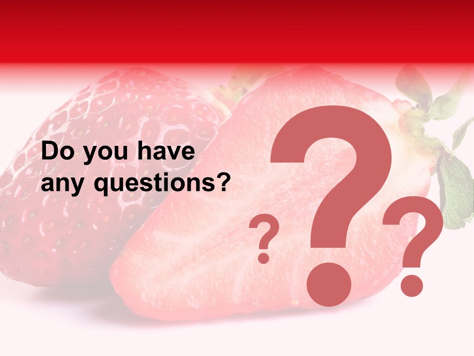 Isolated Fruits - Strawberries On White Background PowerPoint Template