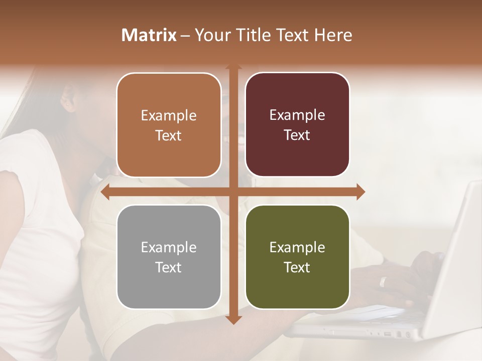 Couple In Living Room Using Laptop And Smiling PowerPoint Template