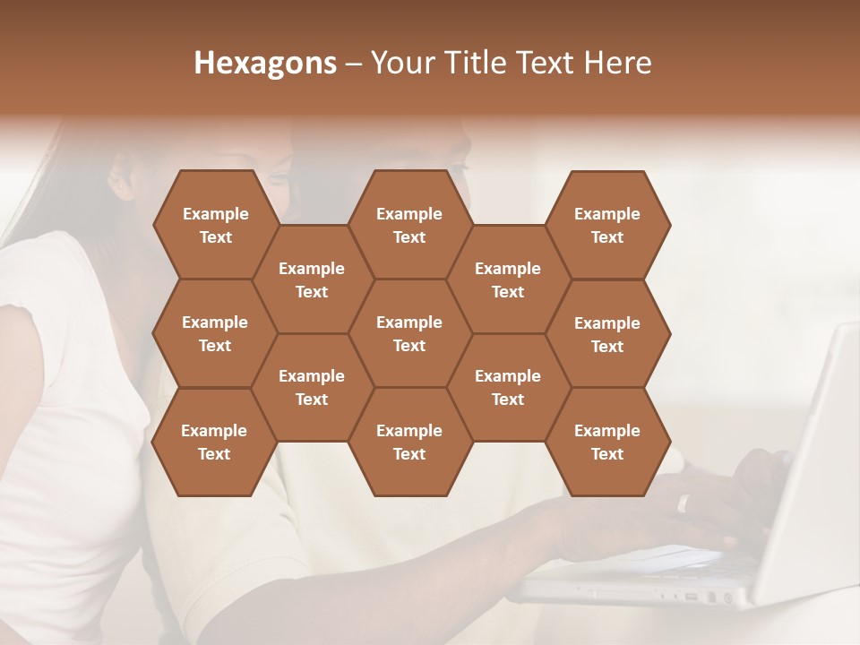 Couple In Living Room Using Laptop And Smiling PowerPoint Template