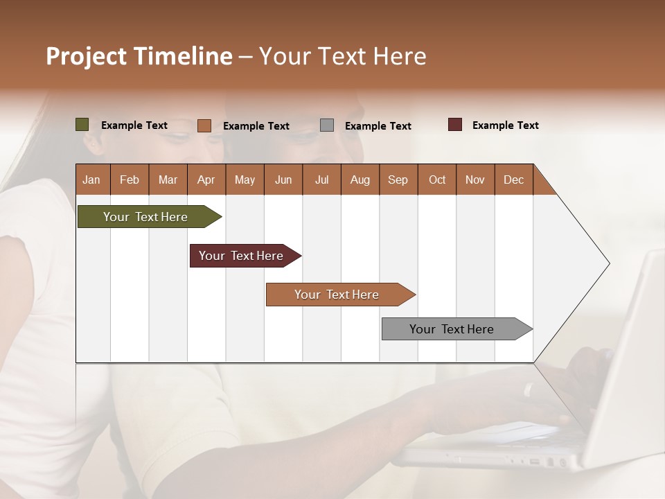 Couple In Living Room Using Laptop And Smiling PowerPoint Template
