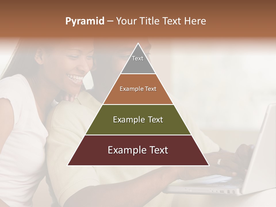 Couple In Living Room Using Laptop And Smiling PowerPoint Template