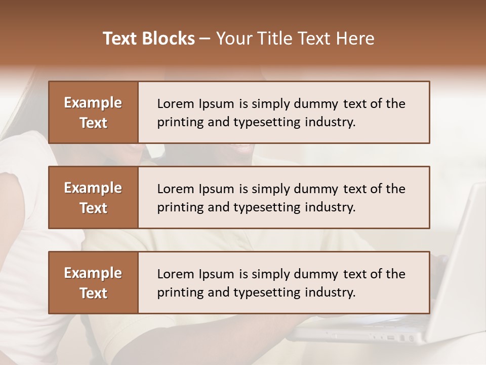 Couple In Living Room Using Laptop And Smiling PowerPoint Template