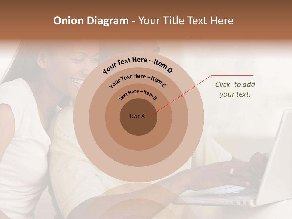 Couple In Living Room Using Laptop And Smiling PowerPoint Template