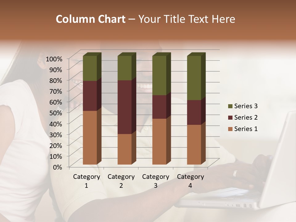 Couple In Living Room Using Laptop And Smiling PowerPoint Template