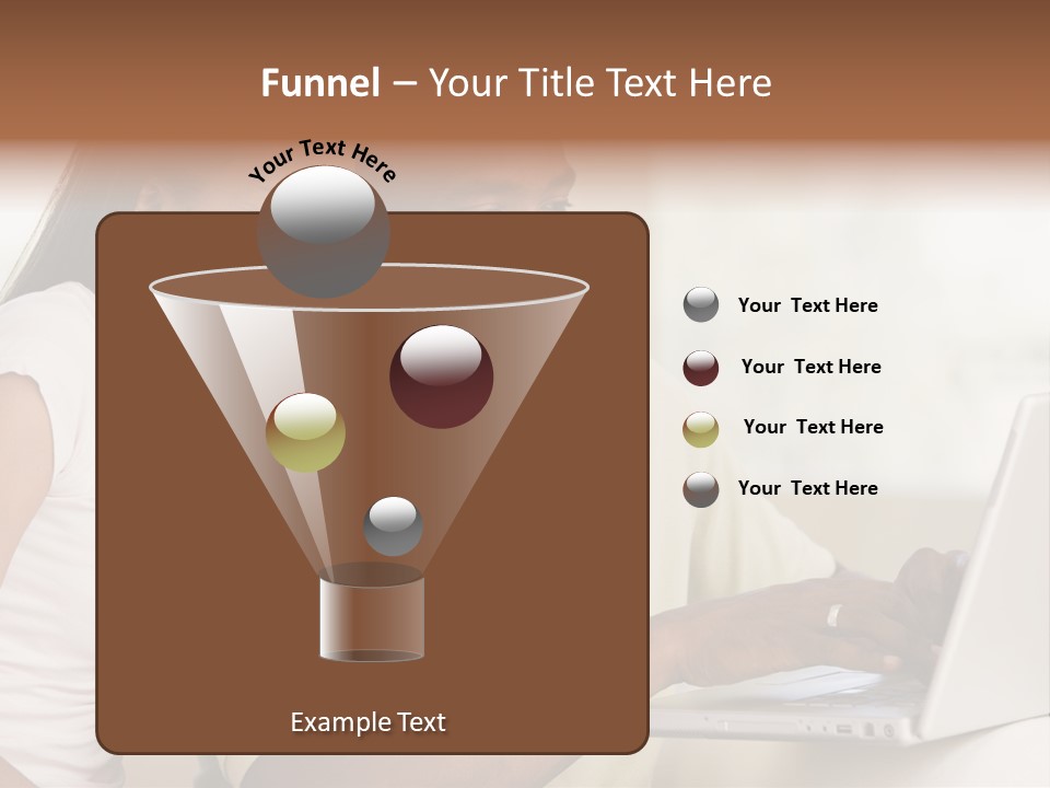 Couple In Living Room Using Laptop And Smiling PowerPoint Template