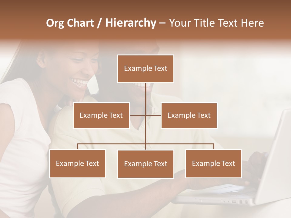 Couple In Living Room Using Laptop And Smiling PowerPoint Template