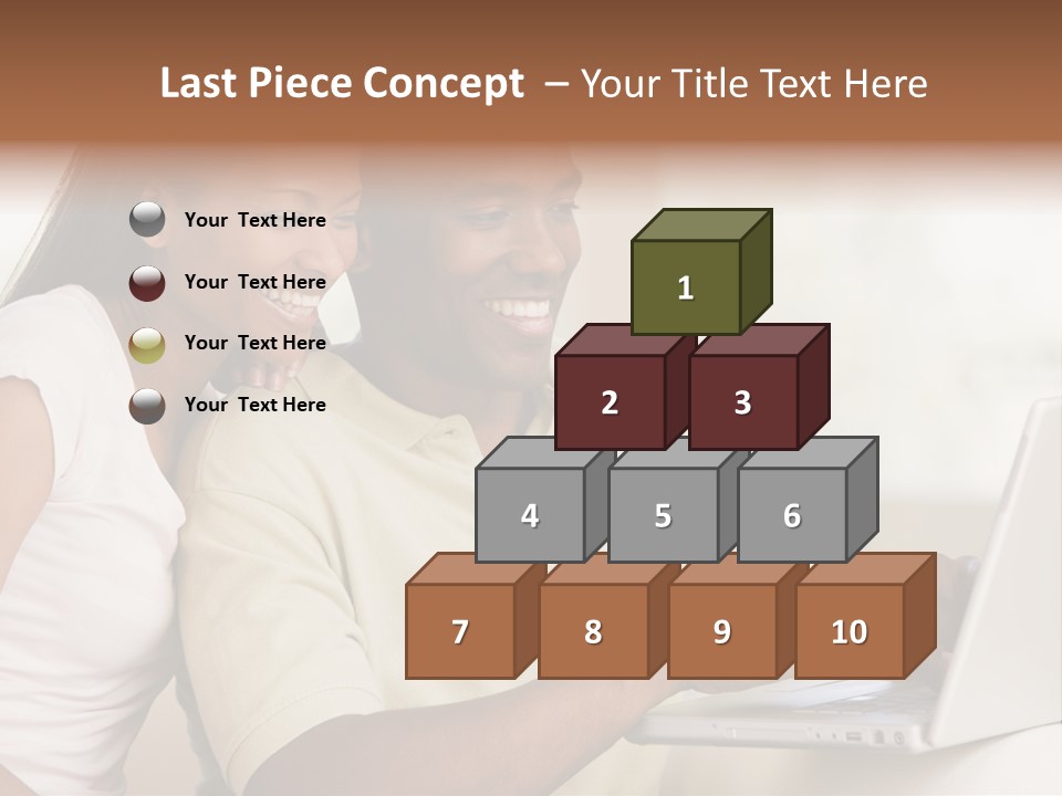 Couple In Living Room Using Laptop And Smiling PowerPoint Template