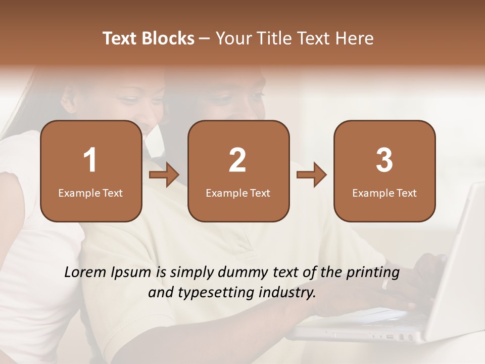 Couple In Living Room Using Laptop And Smiling PowerPoint Template