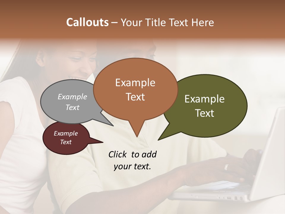 Couple In Living Room Using Laptop And Smiling PowerPoint Template