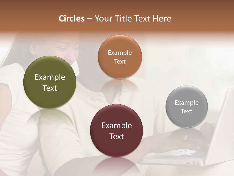 Couple In Living Room Using Laptop And Smiling PowerPoint Template