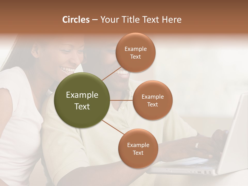 Couple In Living Room Using Laptop And Smiling PowerPoint Template