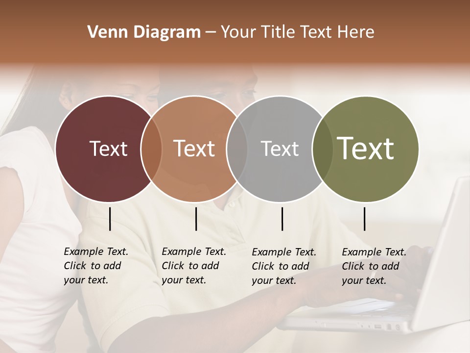 Couple In Living Room Using Laptop And Smiling PowerPoint Template