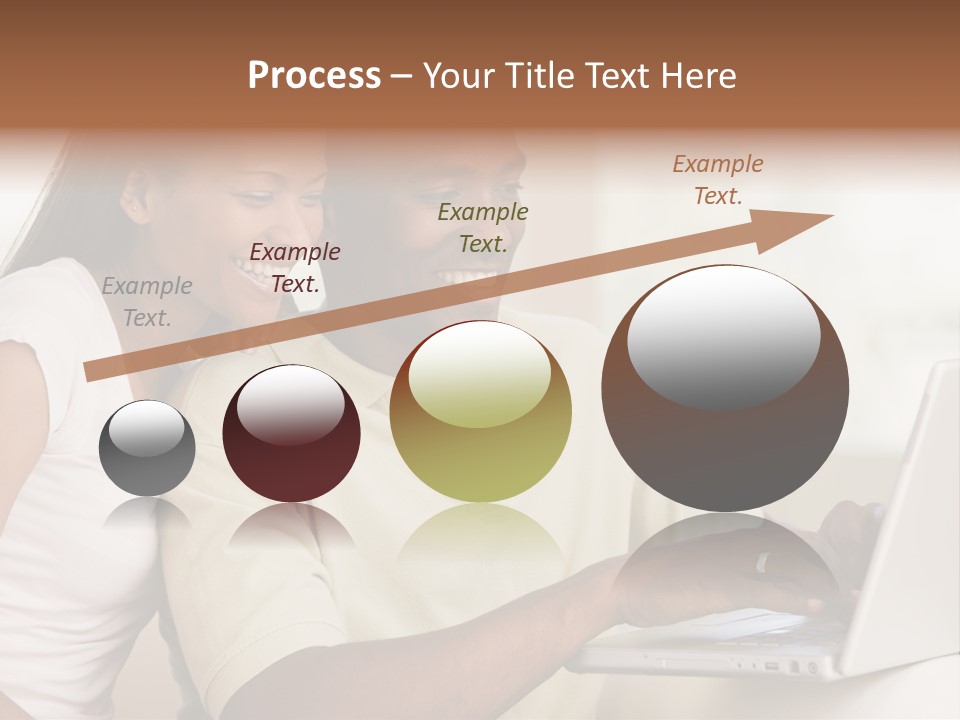 Couple In Living Room Using Laptop And Smiling PowerPoint Template