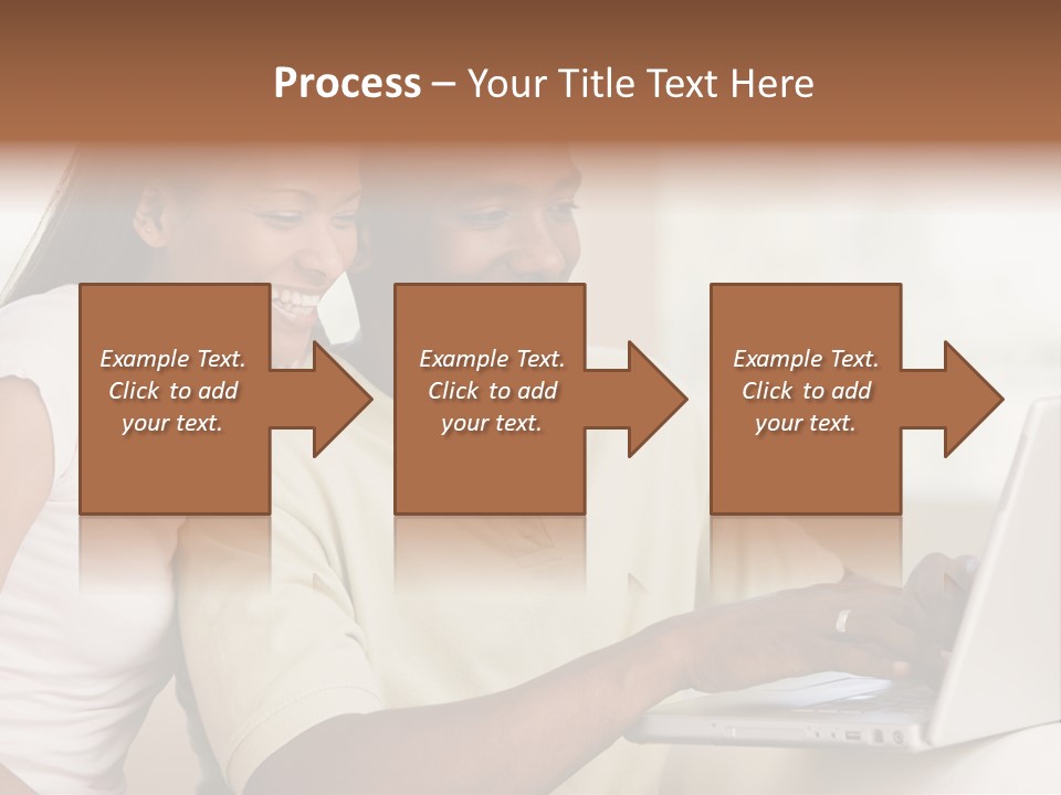 Couple In Living Room Using Laptop And Smiling PowerPoint Template