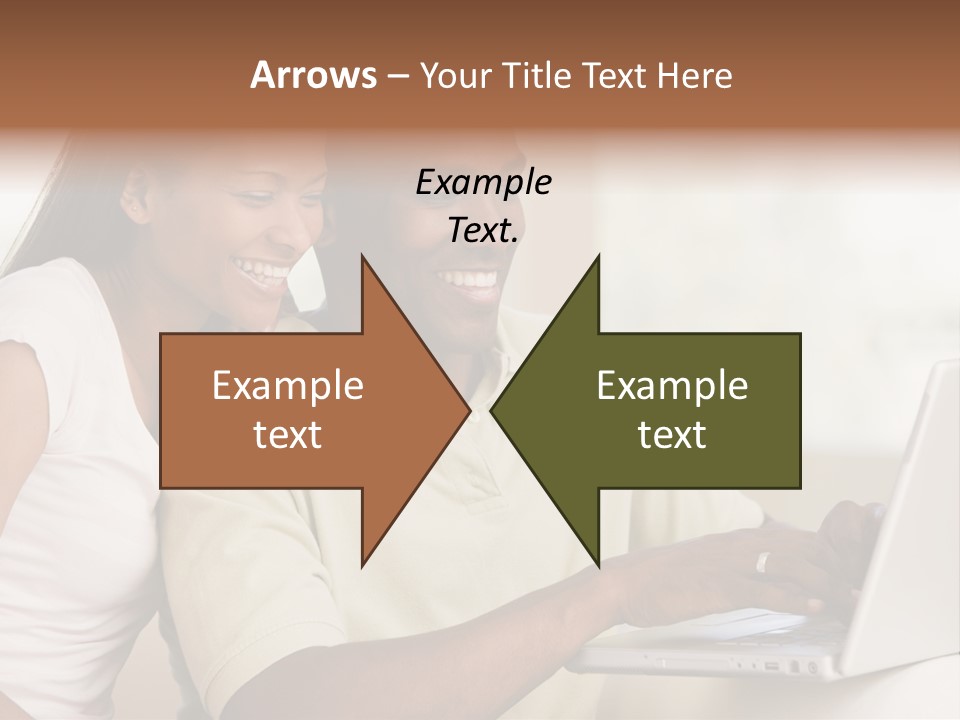 Couple In Living Room Using Laptop And Smiling PowerPoint Template