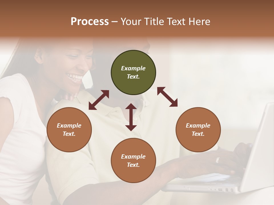 Couple In Living Room Using Laptop And Smiling PowerPoint Template