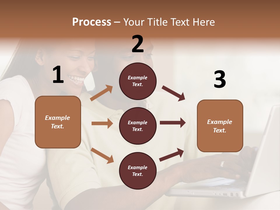 Couple In Living Room Using Laptop And Smiling PowerPoint Template