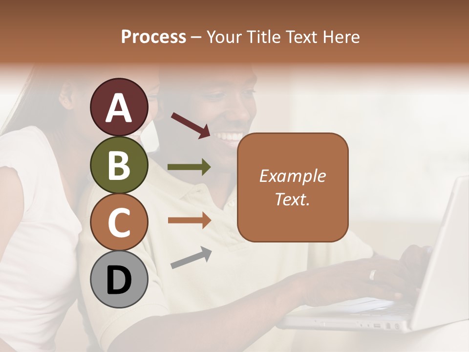 Couple In Living Room Using Laptop And Smiling PowerPoint Template