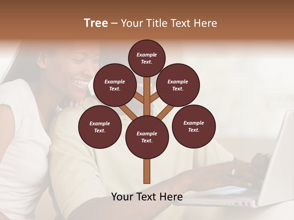 Couple In Living Room Using Laptop And Smiling PowerPoint Template