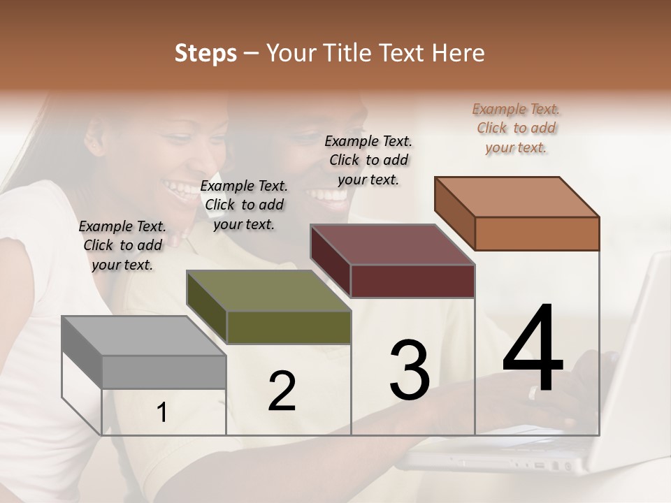 Couple In Living Room Using Laptop And Smiling PowerPoint Template