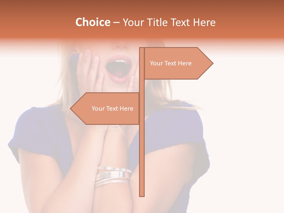 A Woman With Her Hands On Her Face PowerPoint Template