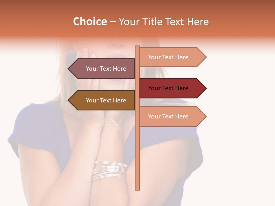 A Woman With Her Hands On Her Face PowerPoint Template