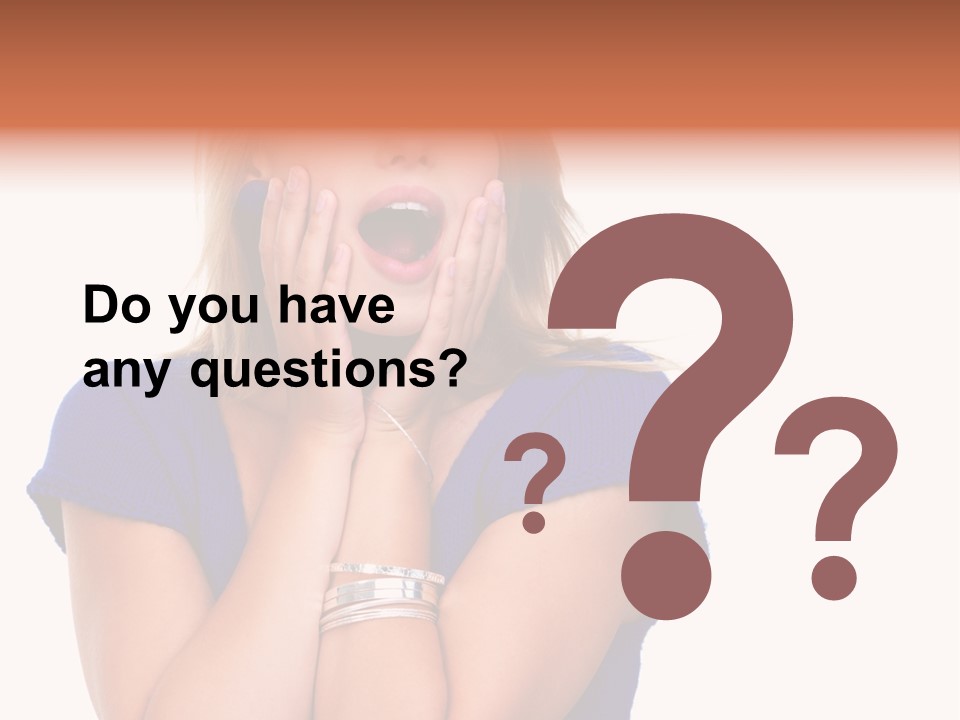 A Woman With Her Hands On Her Face PowerPoint Template