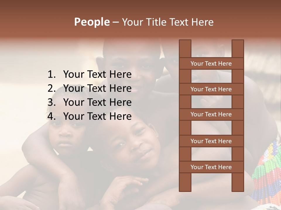 South Africa - December 15: South African Children Posing. Great Trekking December 15, 2005 In South Africa. PowerPoint Template