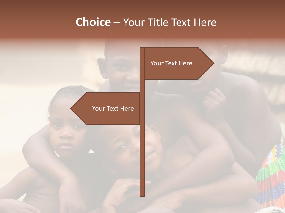 South Africa - December 15: South African Children Posing. Great Trekking December 15, 2005 In South Africa. PowerPoint Template