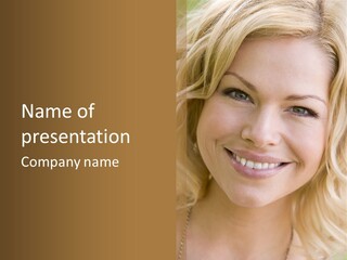 Head Shot Of Woman Smiling PowerPoint Template