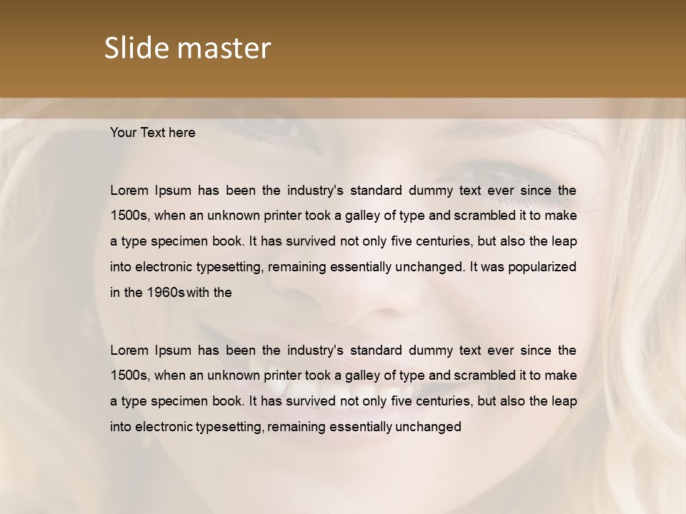 Head Shot Of Woman Smiling PowerPoint Template