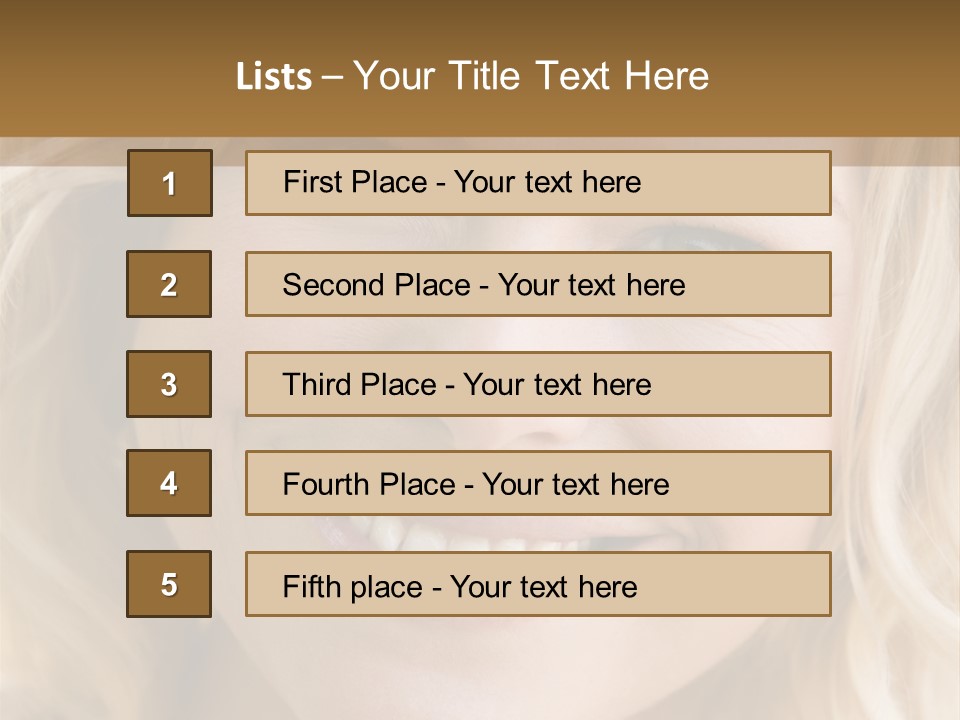 Head Shot Of Woman Smiling PowerPoint Template