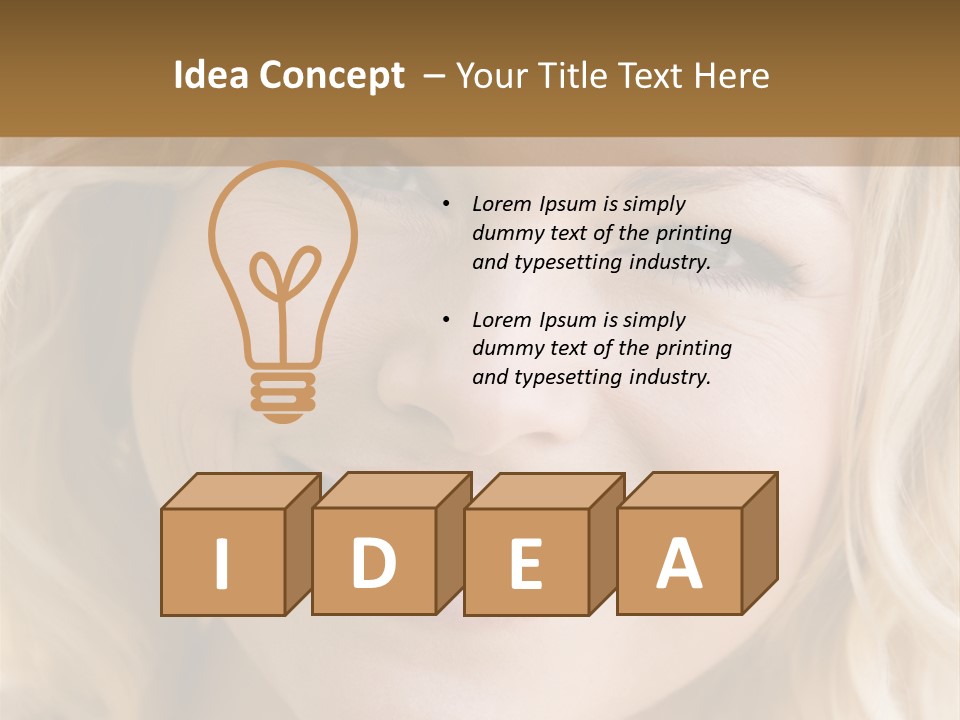 Head Shot Of Woman Smiling PowerPoint Template