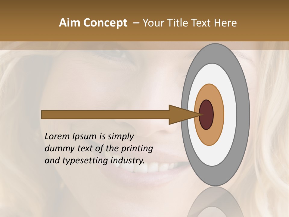 Head Shot Of Woman Smiling PowerPoint Template