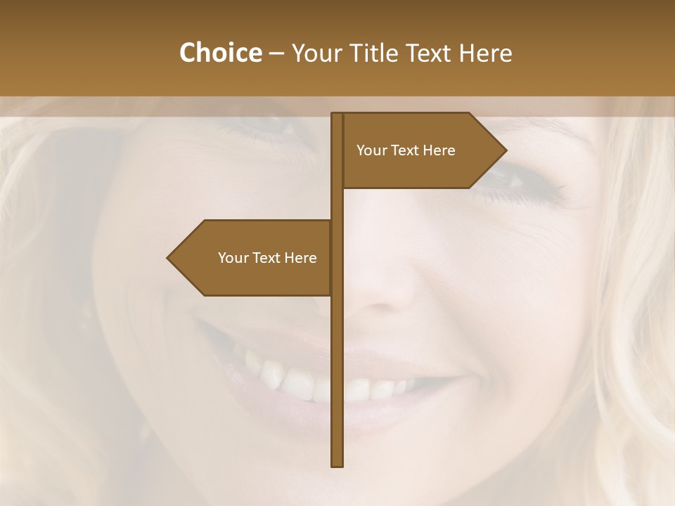 Head Shot Of Woman Smiling PowerPoint Template