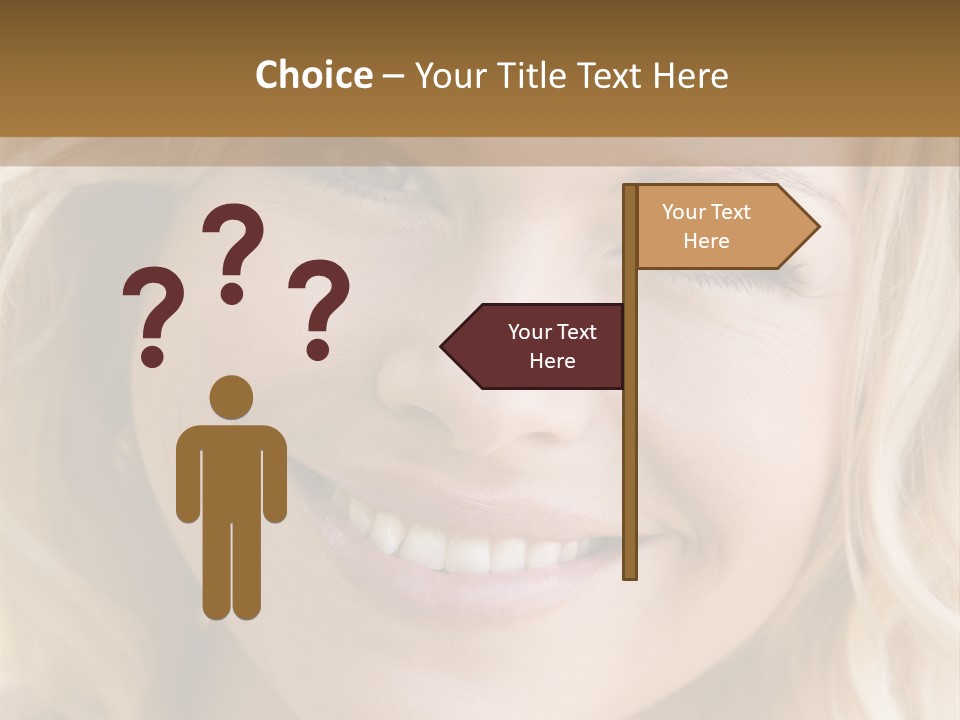Head Shot Of Woman Smiling PowerPoint Template