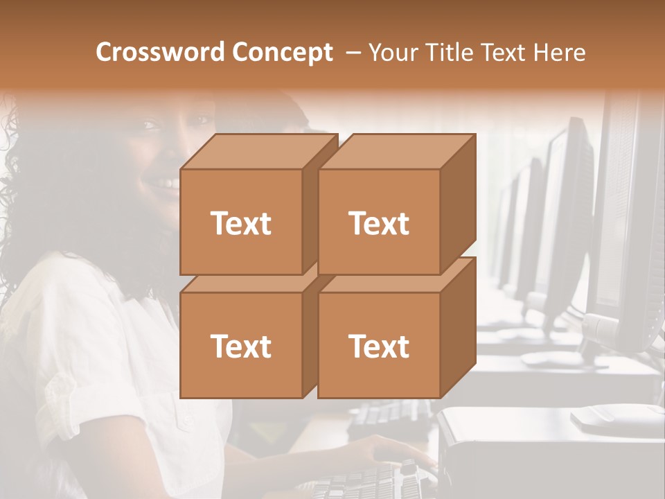 A Group Of People Sitting In Front Of Computers PowerPoint Template