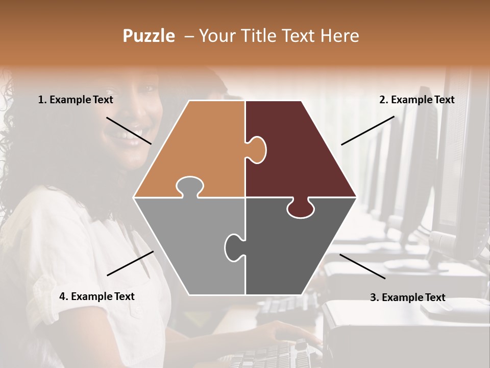 A Group Of People Sitting In Front Of Computers PowerPoint Template