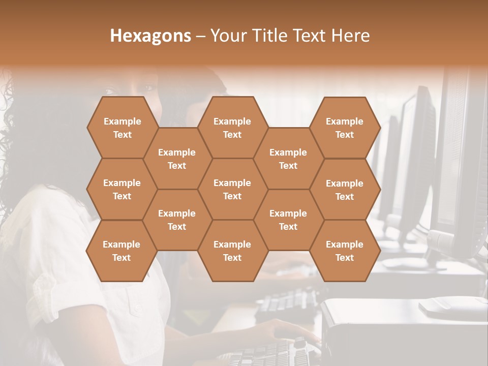 A Group Of People Sitting In Front Of Computers PowerPoint Template