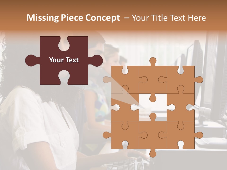 A Group Of People Sitting In Front Of Computers PowerPoint Template