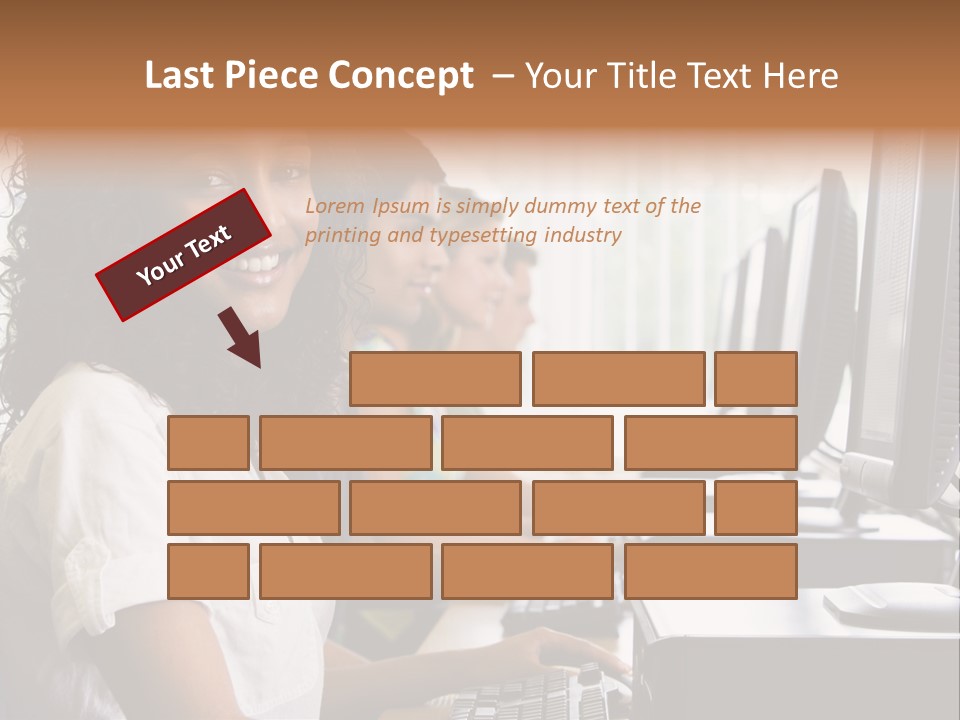 A Group Of People Sitting In Front Of Computers PowerPoint Template