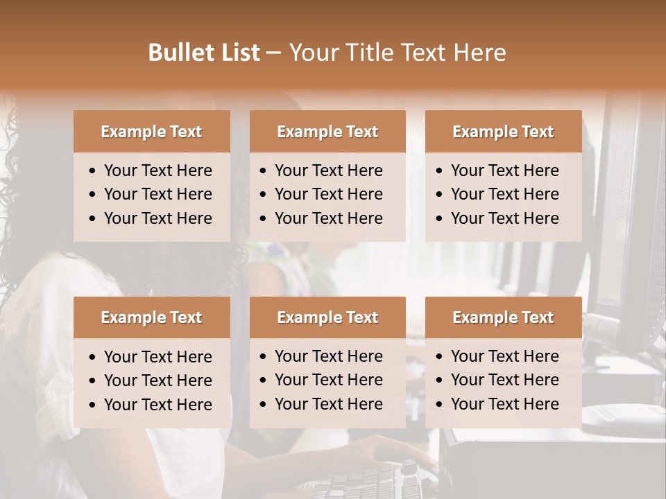 A Group Of People Sitting In Front Of Computers PowerPoint Template
