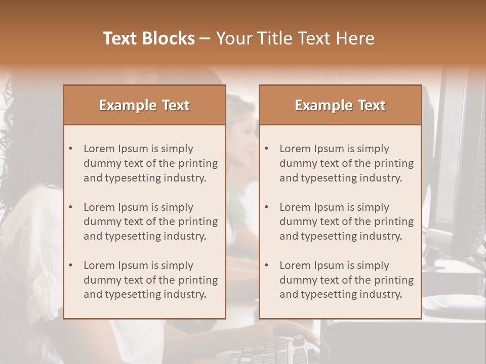 A Group Of People Sitting In Front Of Computers PowerPoint Template