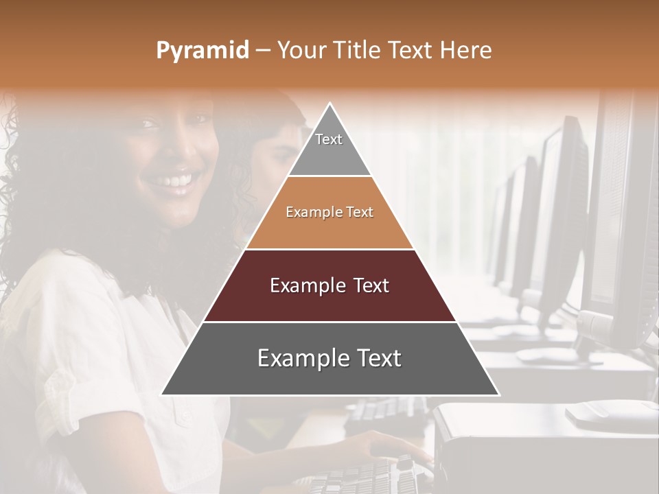 A Group Of People Sitting In Front Of Computers PowerPoint Template