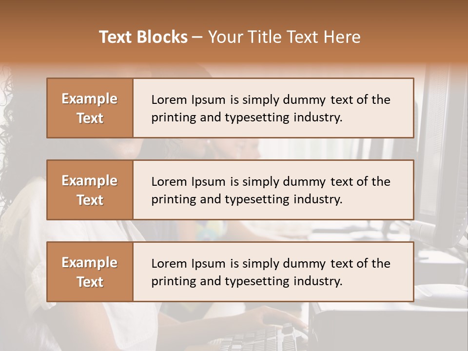 A Group Of People Sitting In Front Of Computers PowerPoint Template