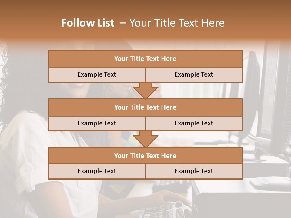 A Group Of People Sitting In Front Of Computers PowerPoint Template