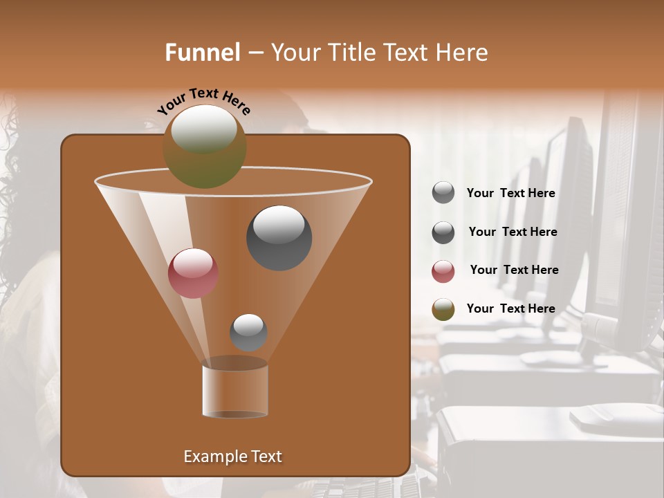 A Group Of People Sitting In Front Of Computers PowerPoint Template