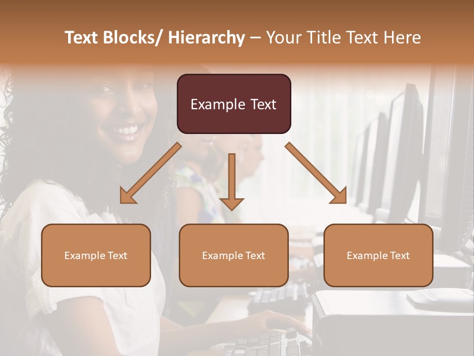 A Group Of People Sitting In Front Of Computers PowerPoint Template